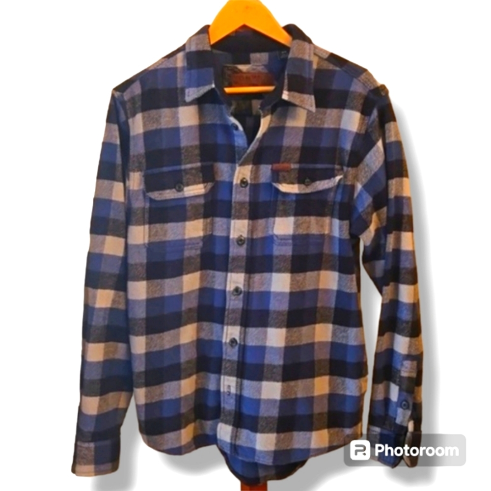 Orvis Blue Black Heavy Flannel Jacket